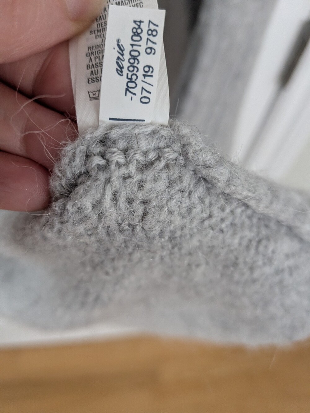 Aerie Cozy Knit Wrap Robe Cardigan Soft Grey Tie-Waist Lounge Sweater XL - Picture 5 of 11